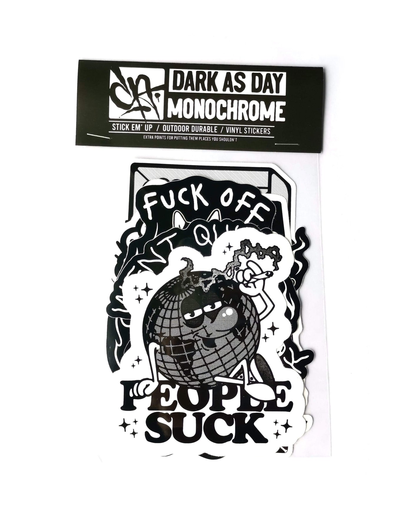 Dark As Day Monochrome Sticker Pack